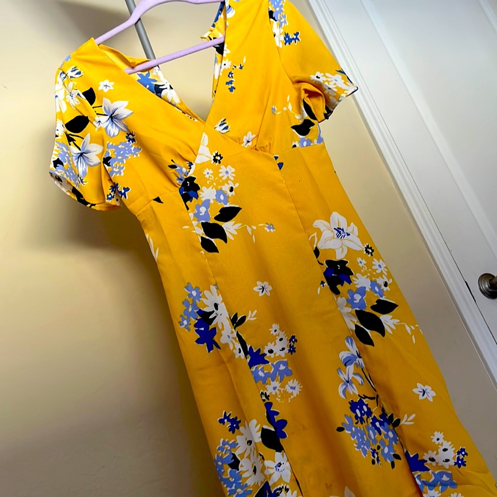 Floral yellow cute dress for summer just for $10